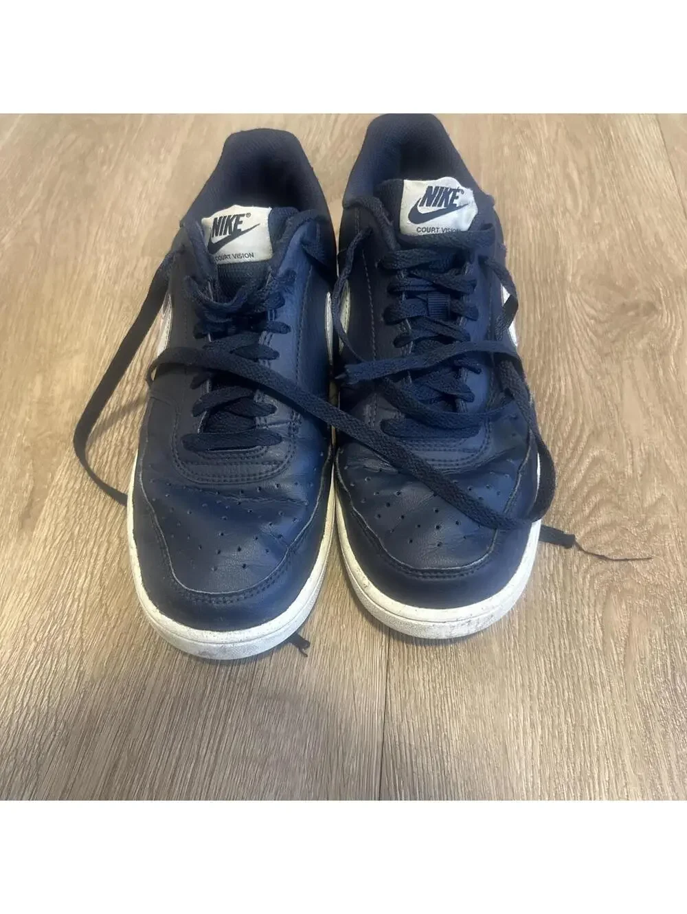Nike Men’s Navy Court Vision Low-Top Sneakers